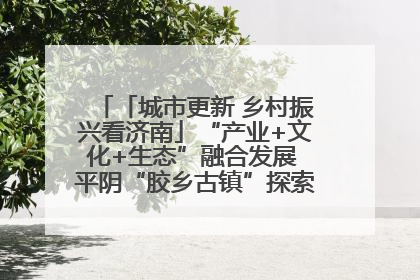 「城市更新 乡村振兴看济南」“产业+文化+生态”融合发展 平阴“胶乡古镇”探索振兴路径成效显著