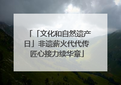 「文化和自然遗产日」非遗薪火代代传 匠心接力续华章