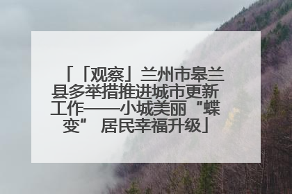 「观察」兰州市皋兰县多举措推进城市更新工作——小城美丽“蝶变” 居民幸福升级