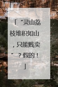 “灵山荔枝堆积如山，只能贱卖”？假的！