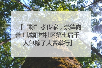 “粽”孝传家，崇德向善！城阳村社区第七届千人包粽子大赛举行