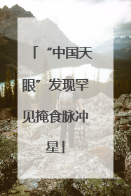 “中国天眼”发现罕见掩食脉冲星