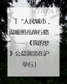 “人民城市，温暖照亮前行路”——《我的梦》公益演出在沪举行