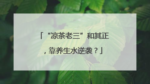 “凉茶老三”和其正，靠养生水逆袭？