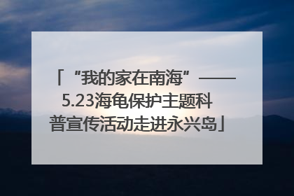 “我的家在南海”——5.23海龟保护主题科普宣传活动走进永兴岛