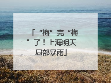 “梅”完“梅”了！上海明天局部暴雨