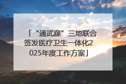 “通武廊”三地联合签发医疗卫生一体化2025年度工作方案