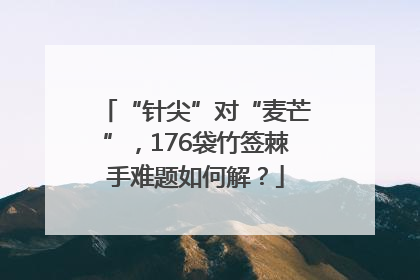 “针尖”对“麦芒”，176袋竹签棘手难题如何解？