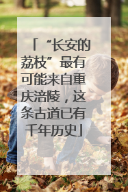 “长安的荔枝”最有可能来自重庆涪陵，这条古道已有千年历史