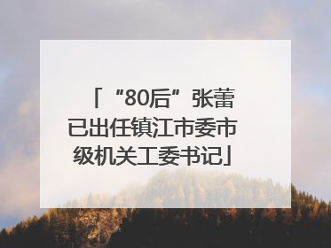 “80后”张蕾已出任镇江市委市级机关工委书记