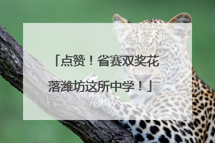 点赞！省赛双奖花落潍坊这所中学！