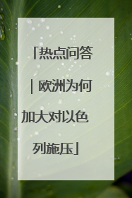 热点问答｜欧洲为何加大对以色列施压
