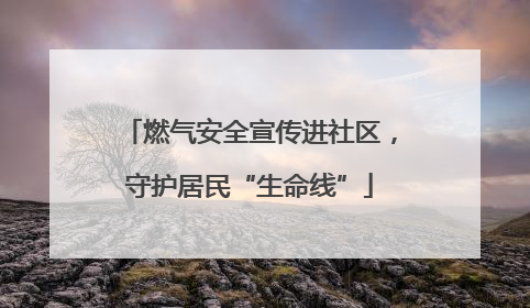 燃气安全宣传进社区，守护居民“生命线”