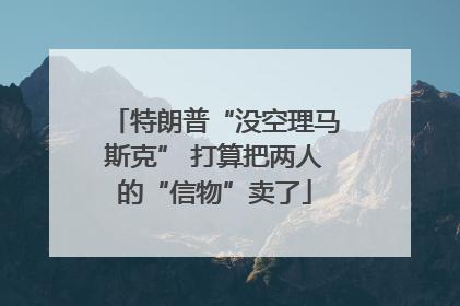 特朗普“没空理马斯克” 打算把两人的“信物”卖了