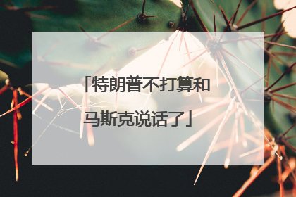 特朗普不打算和马斯克说话了