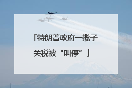 特朗普政府一揽子关税被“叫停”