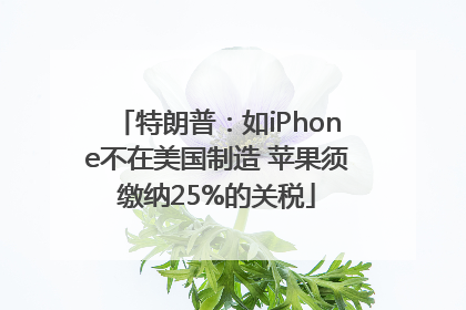 特朗普：如iPhone不在美国制造 苹果须缴纳25%的关税