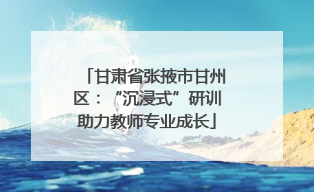 甘肃省张掖市甘州区：“沉浸式”研训助力教师专业成长