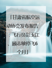 甘肃省航空运动协会发布报告：飞行员彭玉江、顾志敏停飞6个月