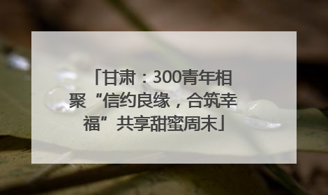 甘肃：300青年相聚“信约良缘，合筑幸福”共享甜蜜周末