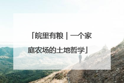 皖里有粮｜一个家庭农场的土地哲学