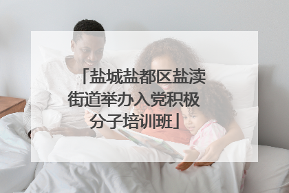 盐城盐都区盐渎街道举办入党积极分子培训班