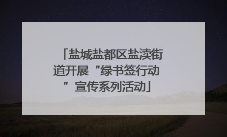 盐城盐都区盐渎街道开展“绿书签行动”宣传系列活动