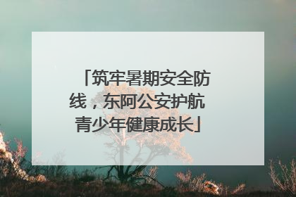筑牢暑期安全防线，东阿公安护航青少年健康成长