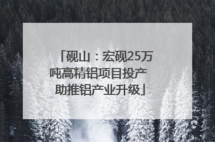 砚山：宏砚25万吨高精铝项目投产 助推铝产业升级