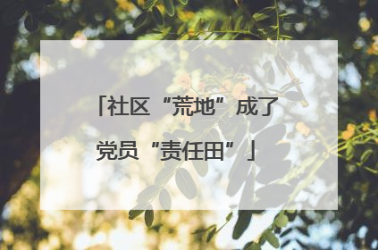 社区“荒地”成了党员“责任田”