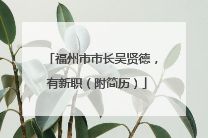 福州市市长吴贤德，有新职（附简历）