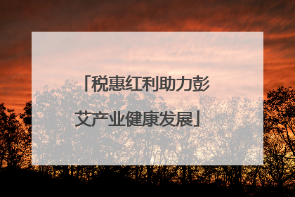 税惠红利助力彭艾产业健康发展