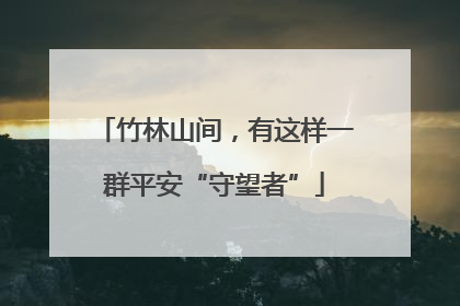 竹林山间，有这样一群平安“守望者”