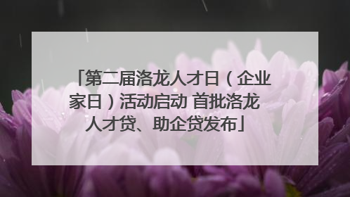第二届洛龙人才日（企业家日）活动启动 首批洛龙人才贷、助企贷发布