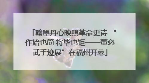 翰墨丹心映照革命史诗 “作始也简 将毕也钜——董必武手迹展”在福州开幕