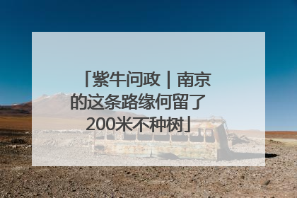 紫牛问政｜南京的这条路缘何留了200米不种树