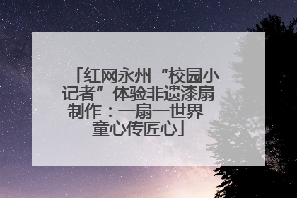 红网永州“校园小记者”体验非遗漆扇制作：一扇一世界 童心传匠心