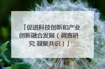 促进科技创新和产业创新融合发展（调查研究 凝聚共识）
