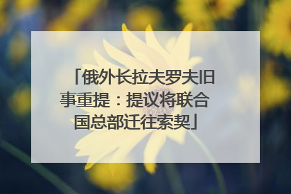 俄外长拉夫罗夫旧事重提：提议将联合国总部迁往索契