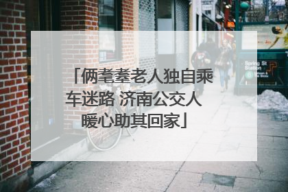 俩耄耋老人独自乘车迷路 济南公交人暖心助其回家