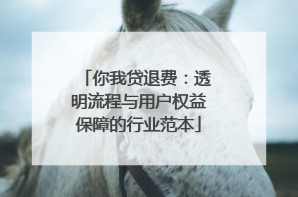你我贷退费：透明流程与用户权益保障的行业范本