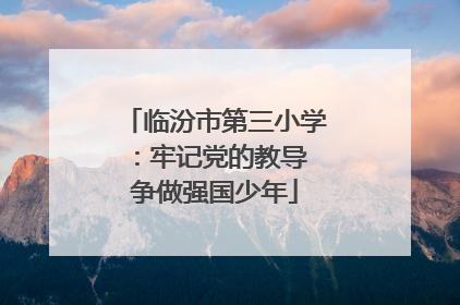 临汾市第三小学：牢记党的教导 争做强国少年