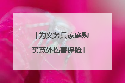 为义务兵家庭购买意外伤害保险
