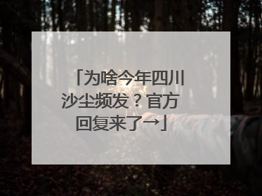为啥今年四川沙尘频发？官方回复来了→