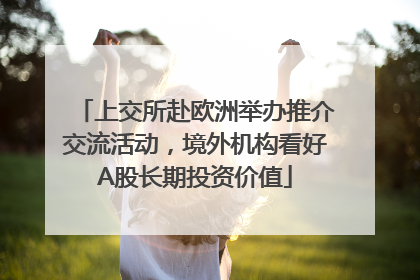 上交所赴欧洲举办推介交流活动，境外机构看好A股长期投资价值