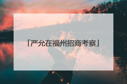 严允在福州招商考察