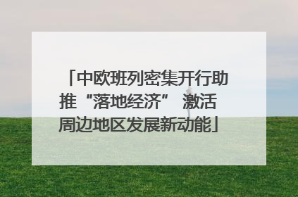 中欧班列密集开行助推“落地经济” 激活周边地区发展新动能