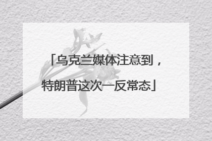 乌克兰媒体注意到，特朗普这次一反常态