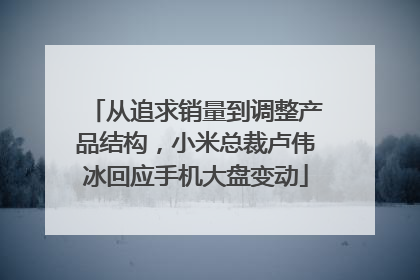 从追求销量到调整产品结构，小米总裁卢伟冰回应手机大盘变动