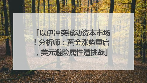 以伊冲突搅动资本市场！分析师：黄金涨势重启，美元避险属性遭挑战